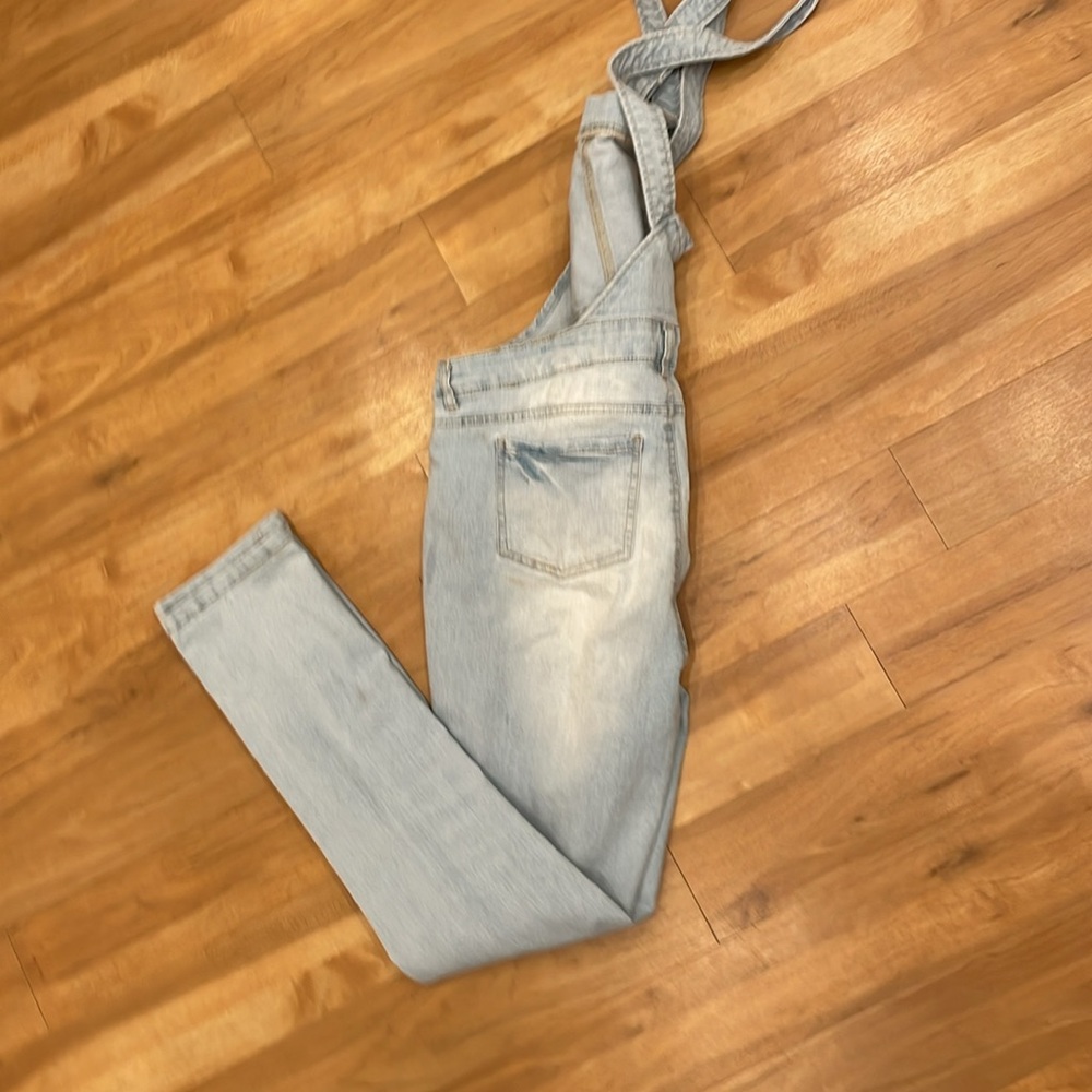 Hand distressed own design Patchwork Distressed DENIM Jean Overalls - Picture 6 of 7